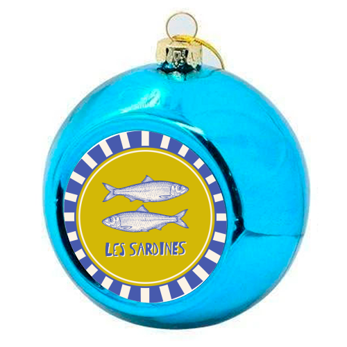 Les Sardines - colourful christmas bauble by Claire Atwood