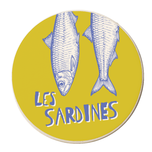 Les Sardines - personalised beer coaster by Claire Atwood