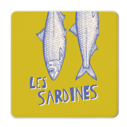 Les Sardines - personalised beer coaster by Claire Atwood