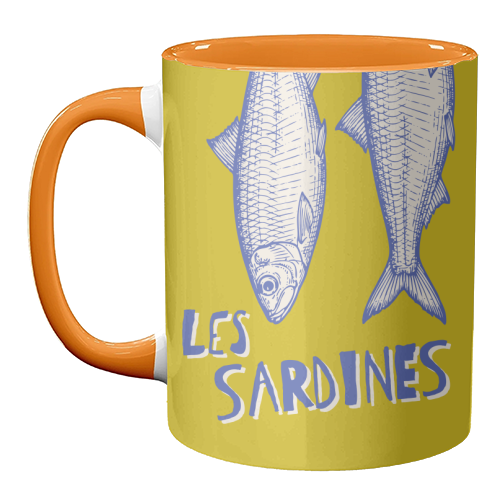 Les Sardines - unique mug by Claire Atwood
