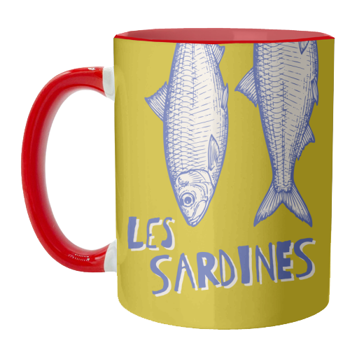 Les Sardines - unique mug by Claire Atwood