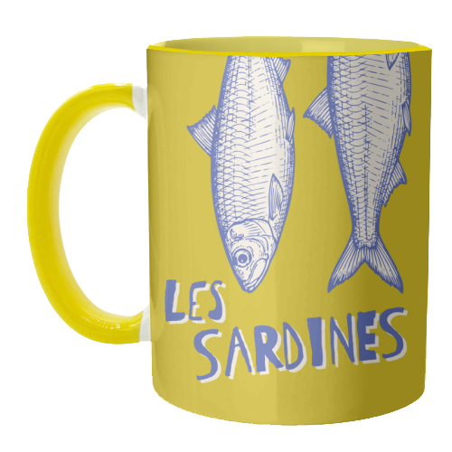 Les Sardines - unique mug by Claire Atwood
