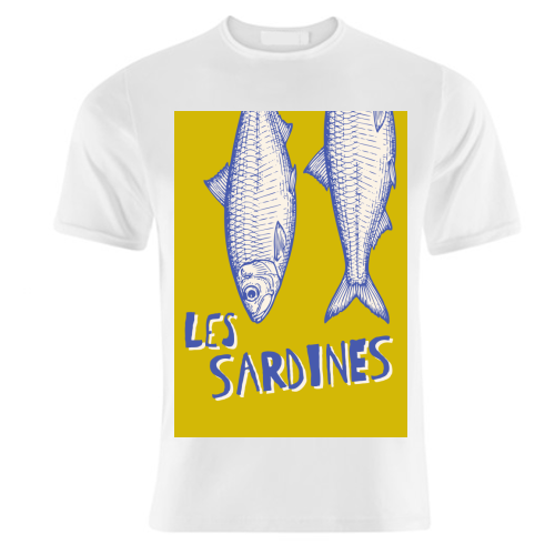 Les Sardines - unique t shirt by Claire Atwood