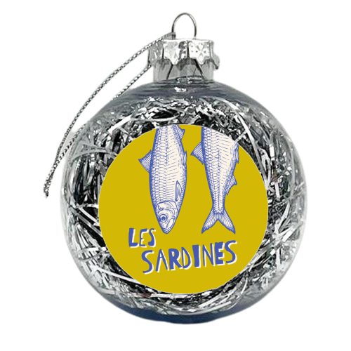 Les Sardines - xmas bauble by Claire Atwood