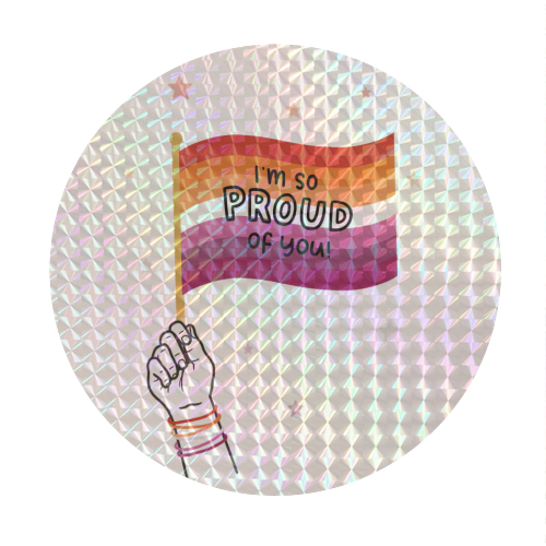 Lesbian coming out - Circle Sticker by Loren Grosvenor