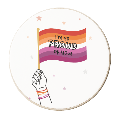 Lesbian coming out - personalised beer coaster by Loren Grosvenor