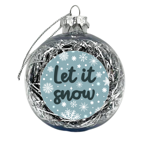 Let it snow in blue - xmas bauble by The Girl Next Draw
