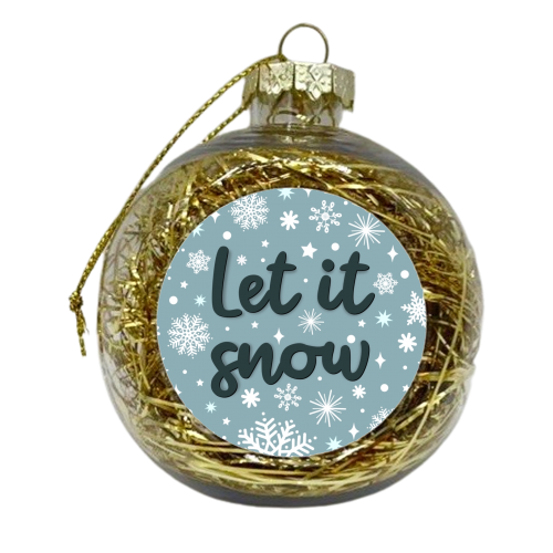 Let it snow in blue - xmas bauble by The Girl Next Draw