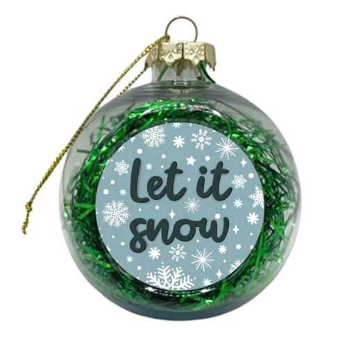 Let it snow in blue - xmas bauble by The Girl Next Draw