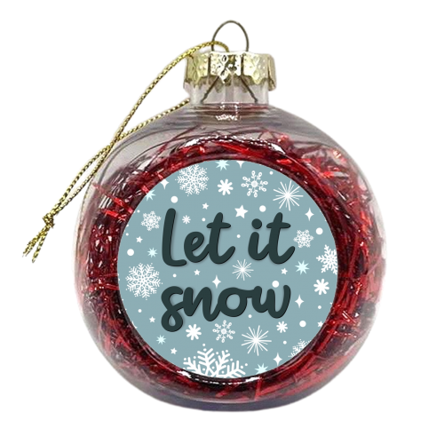 Let it snow in blue - xmas bauble by The Girl Next Draw