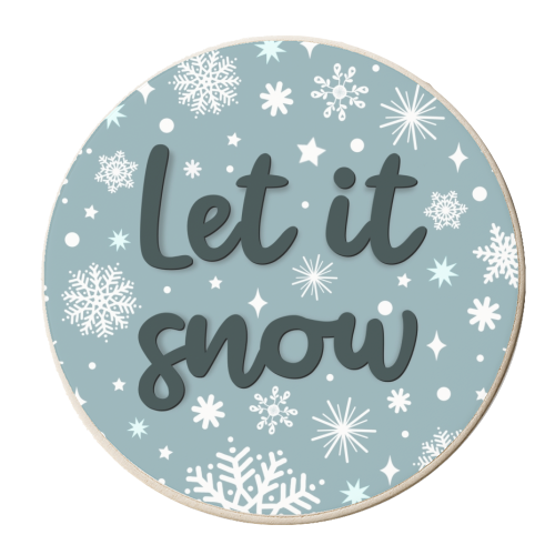 Let it snow in blue - personalised beer coaster by The Girl Next Draw