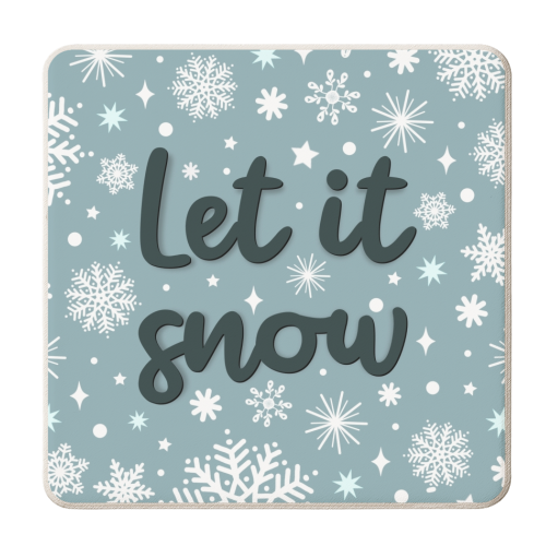 Let it snow in blue - personalised beer coaster by The Girl Next Draw