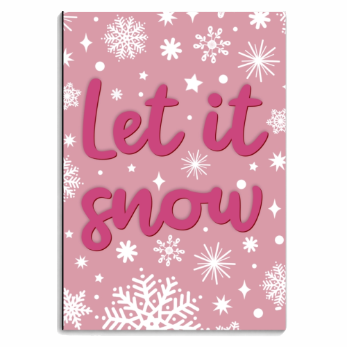 Let it snow snowflake in pink - personalised A4, A5, A6 notebook by The Girl Next Draw