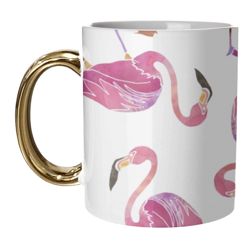 Let\'s Flamingo! - unique mug by Natasha Troy