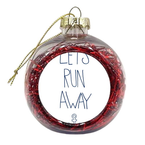 Let\'s Run Away - Sandy Beach - xmas bauble by Leah Flores