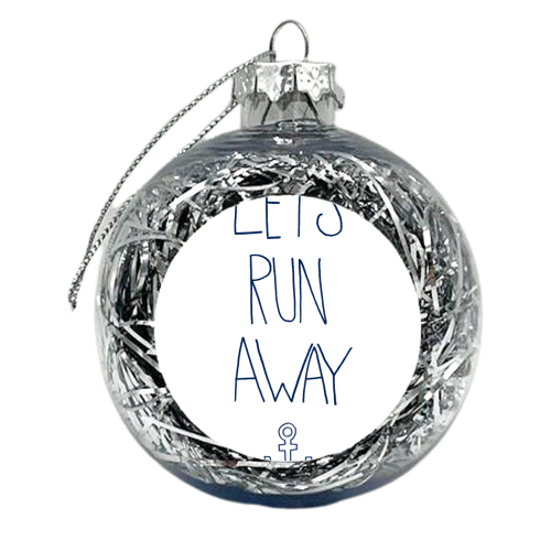 Let\'s Run Away - Sandy Beach - xmas bauble by Leah Flores