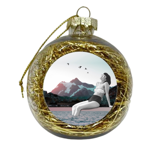Let that shit go | Surreal Retro Collage - xmas bauble by OhMC! Designs