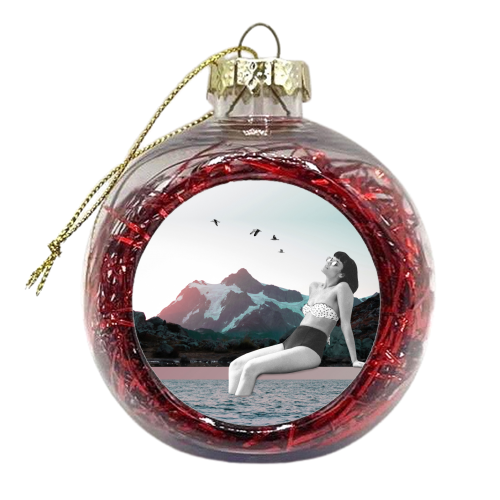 Let that shit go | Surreal Retro Collage - xmas bauble by OhMC! Designs