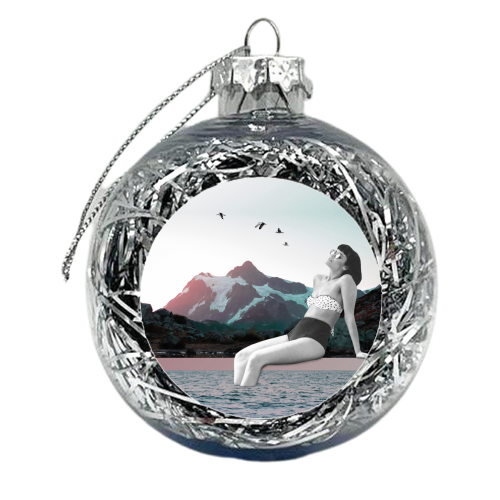 Let that shit go | Surreal Retro Collage - xmas bauble by OhMC! Designs