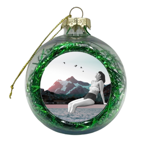 Let that shit go | Surreal Retro Collage - xmas bauble by OhMC! Designs