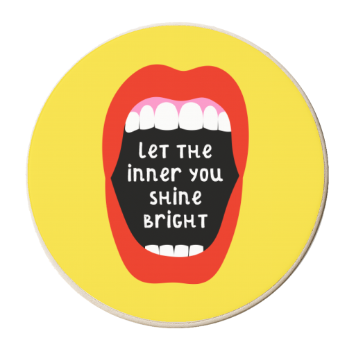 Let The Inner You Shine Bright - personalised beer coaster by Adam Regester