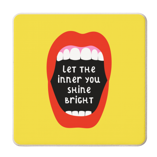 Let The Inner You Shine Bright - personalised beer coaster by Adam Regester
