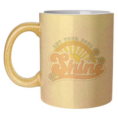 Let Your Soul Shine - Vintage Retro Graphic - unique mug by InspiredImages