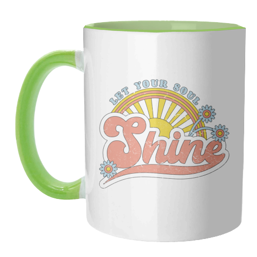 Let Your Soul Shine - Vintage Retro Graphic - unique mug by InspiredImages