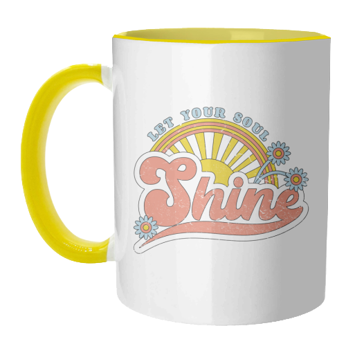Let Your Soul Shine - Vintage Retro Graphic - unique mug by InspiredImages