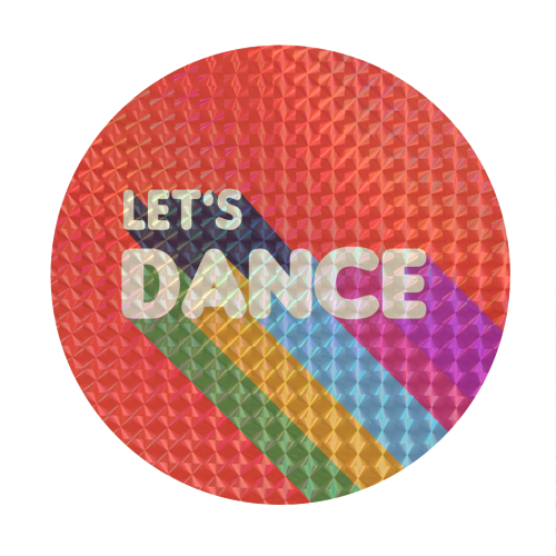 Let's Dance Retro Rainbow Text - Circle Sticker by Ania Wieclaw