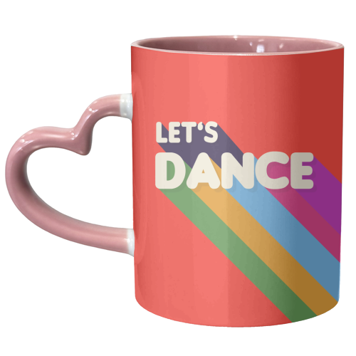Let's Dance Retro Rainbow Text - unique mug by Ania Wieclaw