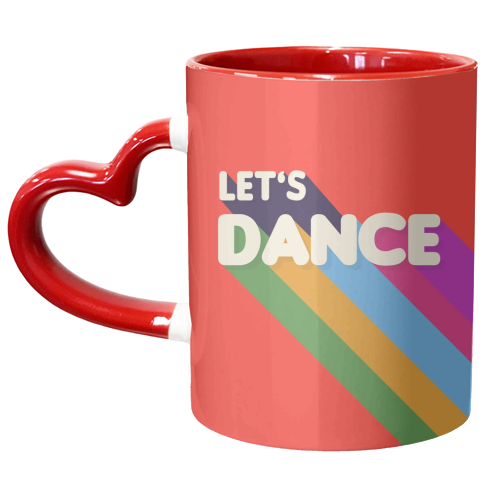 Let's Dance Retro Rainbow Text - unique mug by Ania Wieclaw
