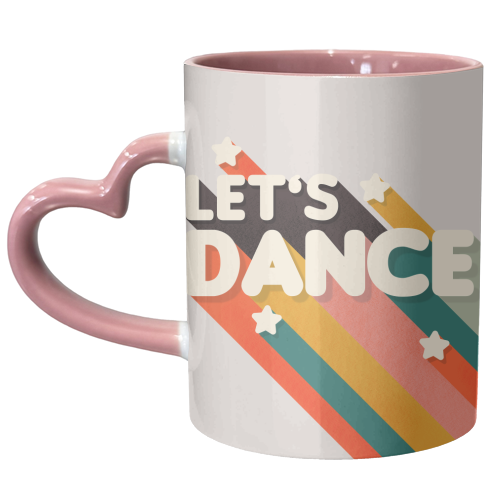 Let's Dance - retro typo - unique mug by Ania Wieclaw
