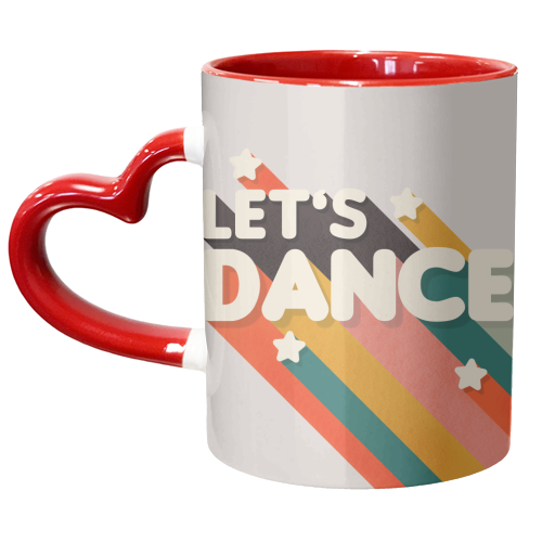 Let's Dance - retro typo - unique mug by Ania Wieclaw