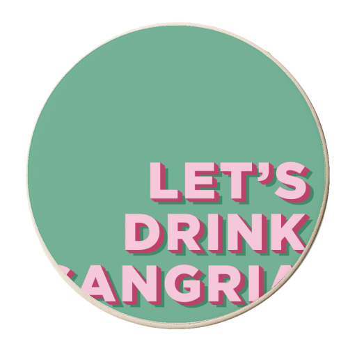 Let's Drink Sangria Bold Maximalist Graphic Design - personalised beer coaster by AbiGoLucky