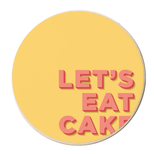 Let's Eat Cake - personalised beer coaster by AbiGoLucky