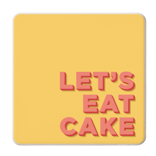Let's Eat Cake - personalised beer coaster by AbiGoLucky