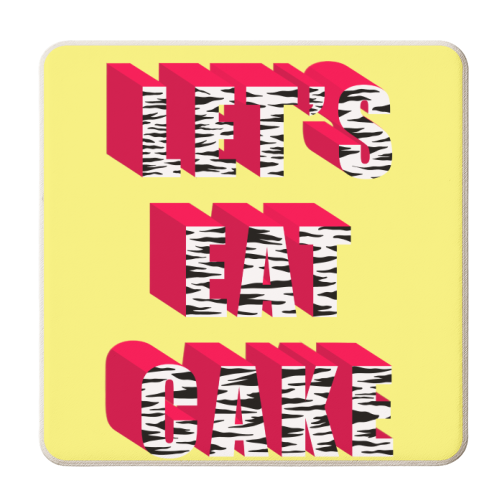Let's Eat Cake - personalised beer coaster by Pink and Pip