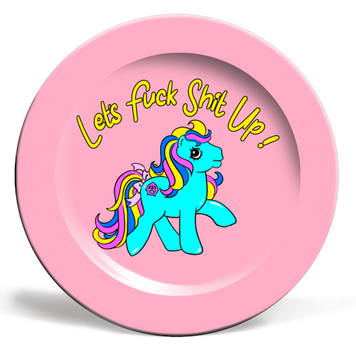 Let's Fuck Shit Up! - ceramic dinner plate by Bite Your Granny