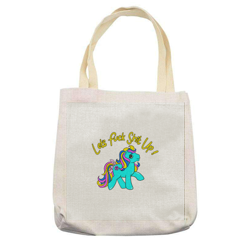 Let's Fuck Shit Up! - printed canvas tote bag by Bite Your Granny