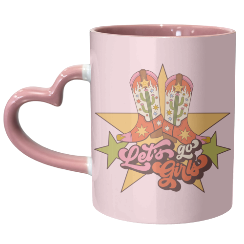 Let's Go Girls - unique mug by Claire Atwood