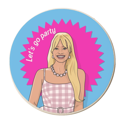 Let's go party - personalised beer coaster by The Girl Next Draw