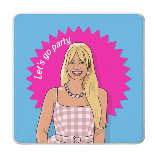 Let's go party - personalised beer coaster by The Girl Next Draw