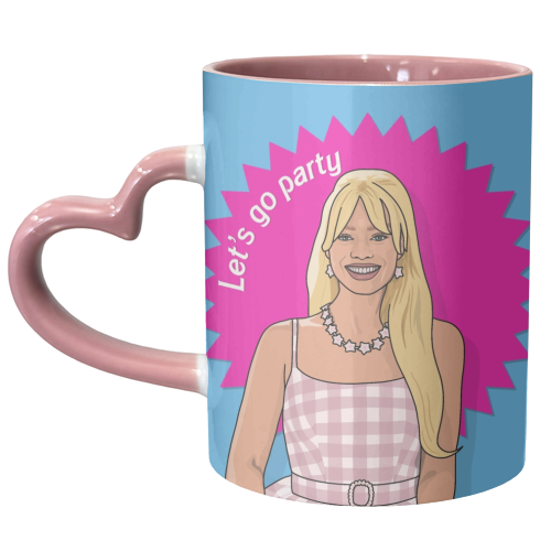 Let's go party - unique mug by The Girl Next Draw