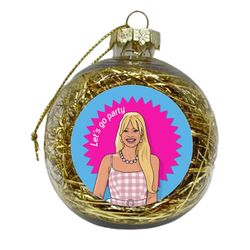 Let's go party - xmas bauble by The Girl Next Draw