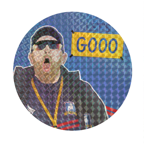 Let's GOOO Ted Lasso - Circle Sticker by Loren Grosvenor