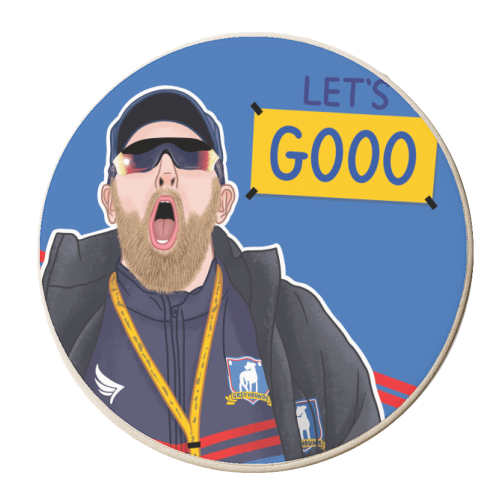 Let's GOOO Ted Lasso - personalised beer coaster by Loren Grosvenor