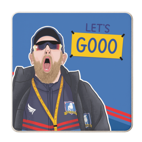 Let's GOOO Ted Lasso - personalised beer coaster by Loren Grosvenor