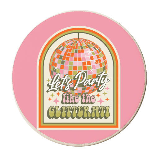Let's Party Like The Glitterati - personalised beer coaster by Claire Atwood