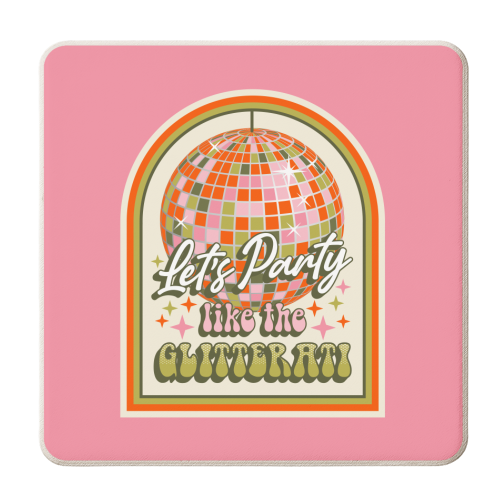 Let's Party Like The Glitterati - personalised beer coaster by Claire Atwood